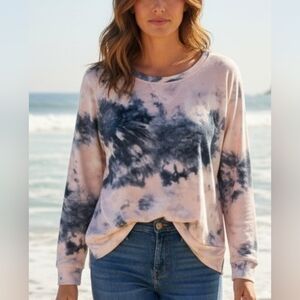 Philosophy - NWOT, Pink & Blue Tye-Dye, Long Sleeve Pullover Sweatshirt, Size S